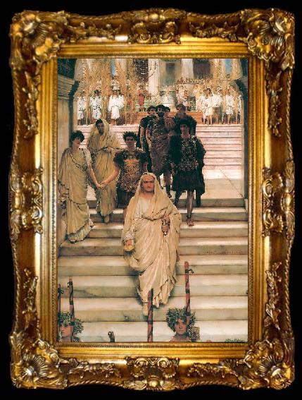 framed  Sir Lawrence Alma-Tadema,OM.RA,RWS The Triumph of Titus by Lawrence Alma-Tadema, ta009-2